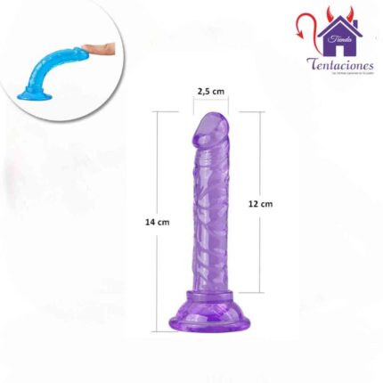 Esta imagen describe las Medidas y Características del Consolador Mini Boris Small