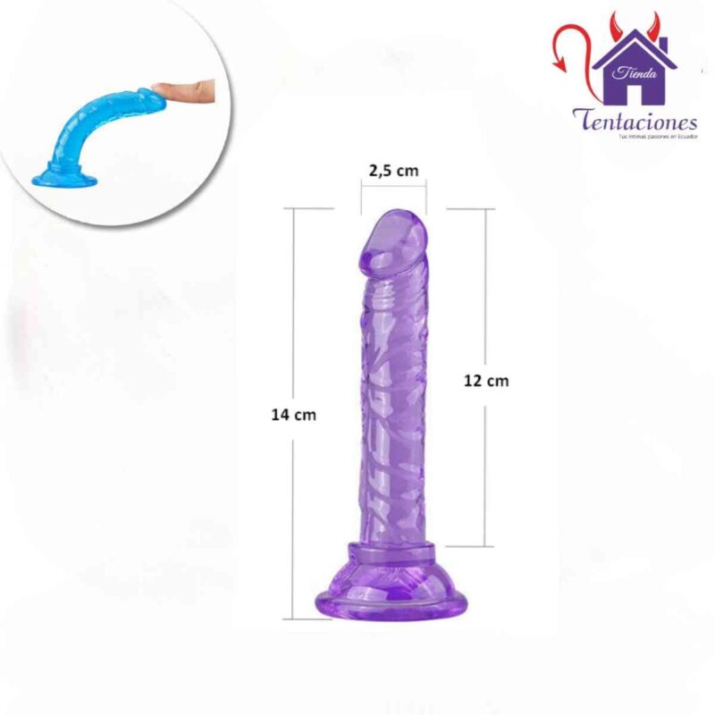 Esta imagen describe las Medidas y Características del Consolador Mini Boris Small