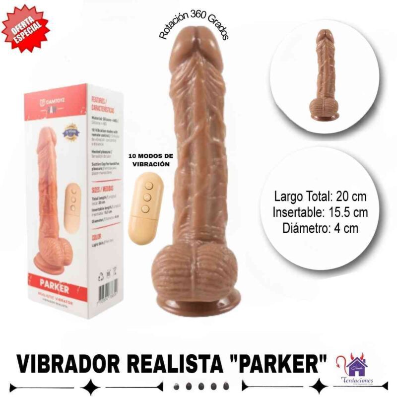 Vibrador Realista Parker-Tienda Tentaciones-Sex Shop Ecuador