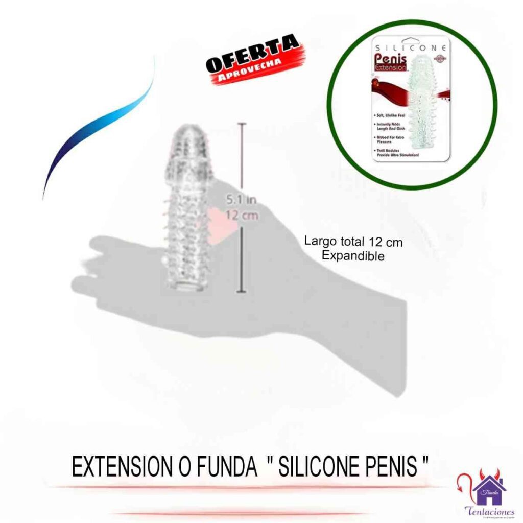 Extensión o funda silicone penis-Tienda Tentaciones-Sex S hop Ecuador
