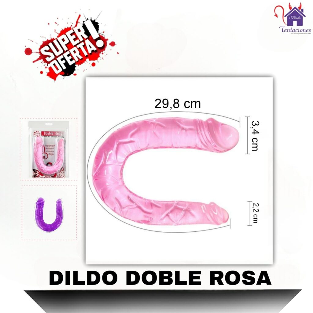 Dildo Doble Rosa- Tienda Tentaciones- Sex Shop Ecuador