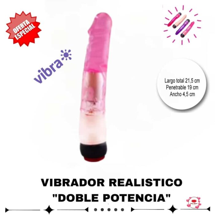 Vibrador realistico Doble Potencia-Tienda Tentaciones-Sex Shop Ecuador
