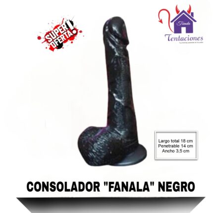 Consolador Fanala Negro- Tienda Tentaciones- Sex Shop Ecuador