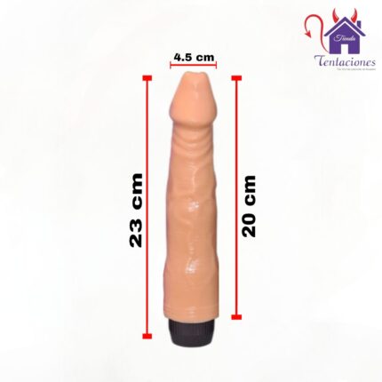 Esta imagen describe las Medidas y Características del Vibrador Happy Sex Toys