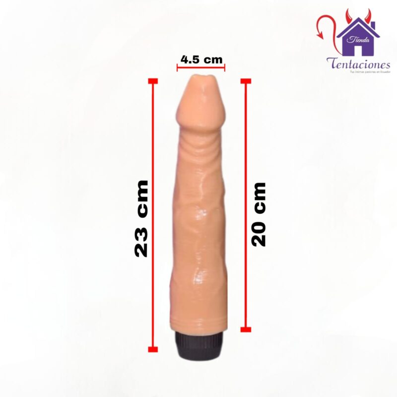 Esta imagen describe las Medidas y Características del Vibrador Happy Sex Toys