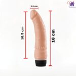 Esta imagen describe las Medidas y Forma de Uso del Vibrador Multivelocidad punto G Apolo