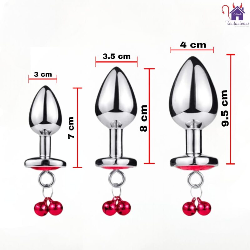 Esta imagen describe las Medidas y Características del Plug Anal de Campana