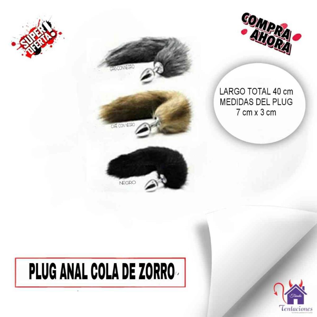 Plug Anal Cola de zorra-Tienda Tentaciones-Sex Shop Ecuador