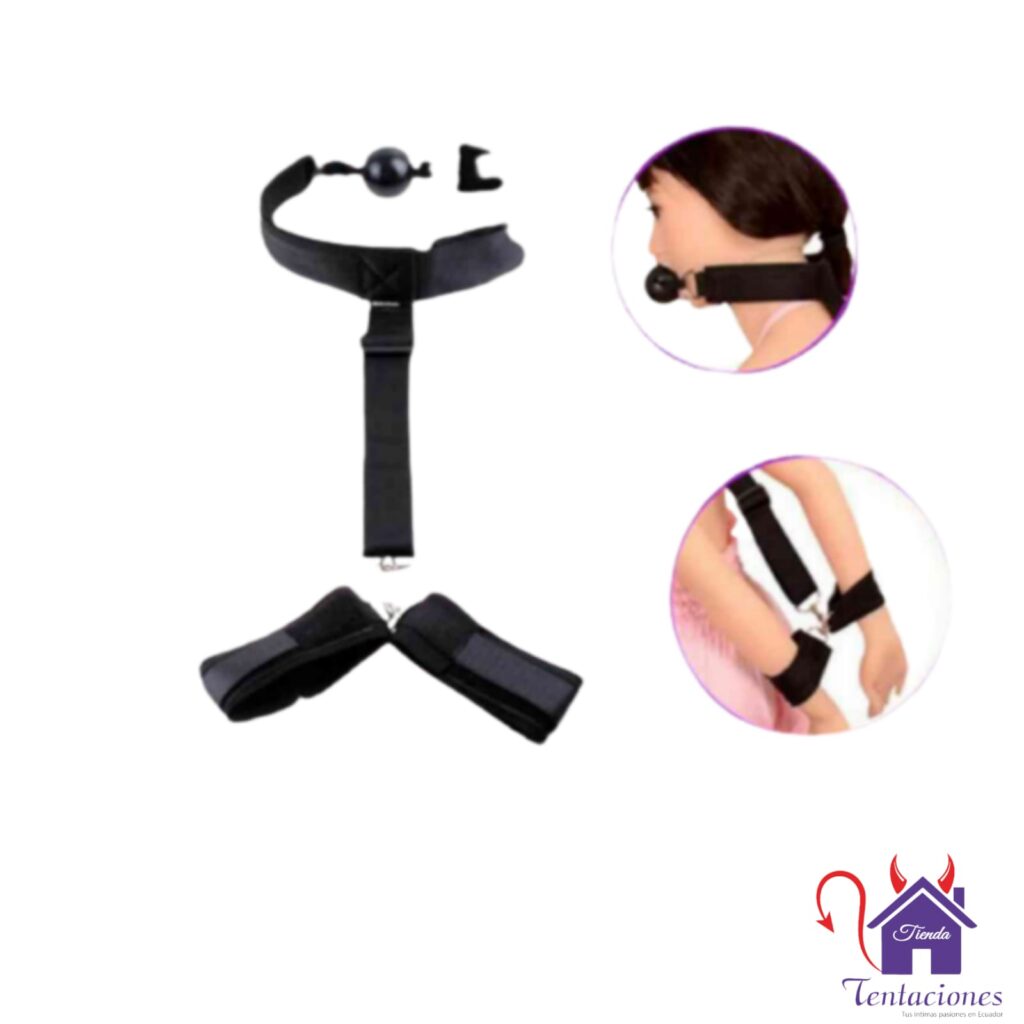 Mordaza y esposas-Tienda Tentaciones-Sex Shop Ecuador