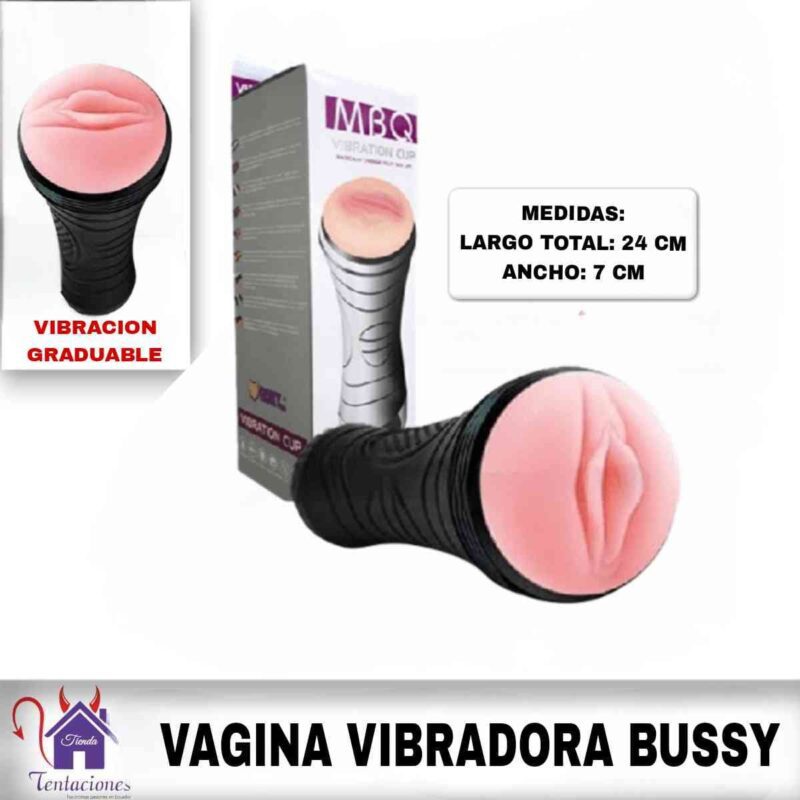 La imagen describe las Medidas de la Vagina Vibradora Bussy