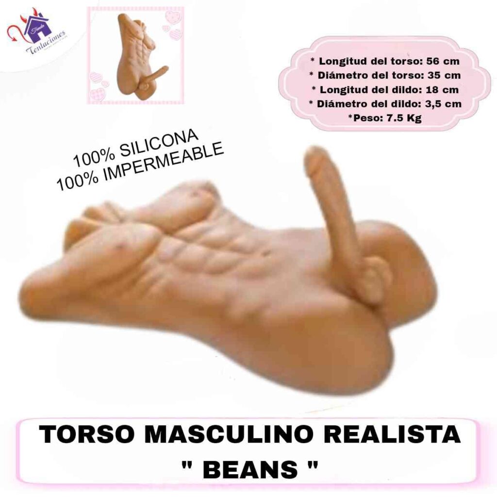 Torso Masculino Realista Beans-Tienda Tentaciones-Sex Shop Ecuador
