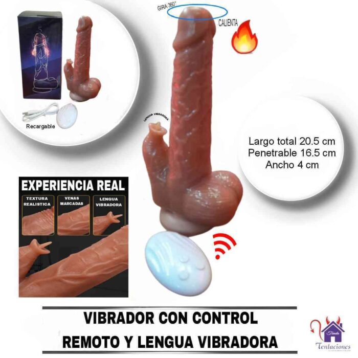 Vibrador con control y lengua vibradora-Tienda Tentaciones-Sex Shop Ecuador