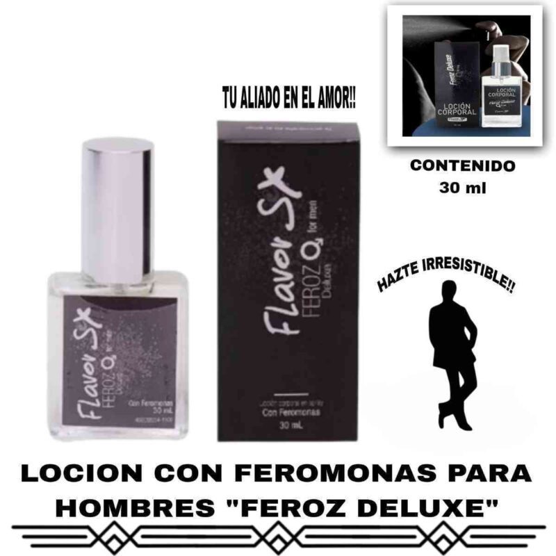 Loción con Feromonas para hombres Feroz Deluxe-Tienda Tentaciones -Sex Shop Ecuador