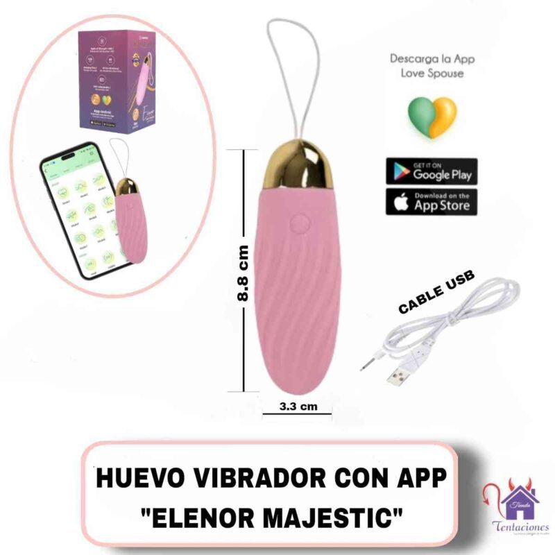 Huevo Vibrador con App Elenor Majestic-Tienda Tentaciones-Sex Shop Ecuador