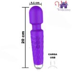 Esta imagen describe las Medidas y Características del Vibrador Hitachi Masajeador Leonardo