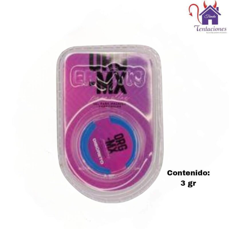 La imagen describe la Presentación de la Crema Sensibilizante Orgasmica