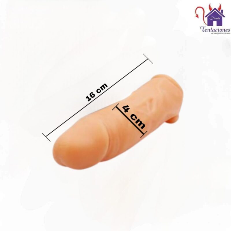 La imagen describe las Medidas de la Funda o Extensión Realista Top Notch