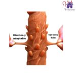 La imagen describe las Características de la Funda o Extensión Realista con pupilas Dylan