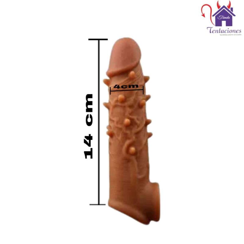 La imagen describe las Medidas de la Funda o Extensión Realista con pupilas Dylan