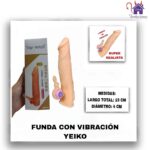 La imagen describe las Medidas y Presentación de la Funda o Extensión Yeiko