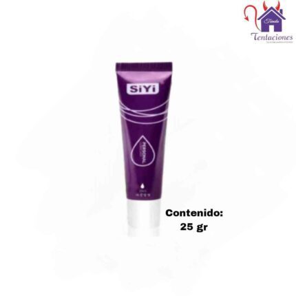 La imagen describe el Contenido del Lubricante Vaginal o Anal Siyi
