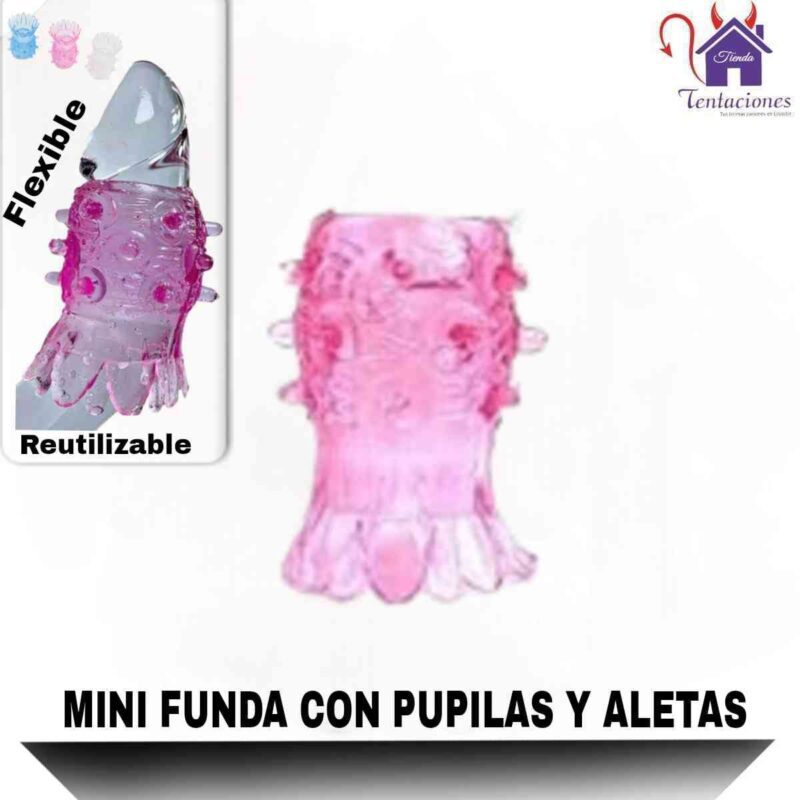 La imagen describe la Forma de Uso de la Mini Funda con Pupilas y Aletas