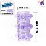 La imagen describe las Medidas de la Semi Funda para el pene estimuladora