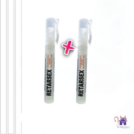 La imagen describe las Características Promocion y Oferta Retardante Retarsex para la eyaculacion precoz