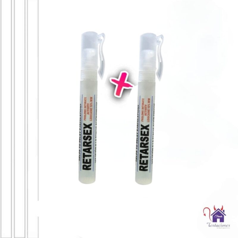 La imagen describe las Características Promocion y Oferta Retardante Retarsex para la eyaculacion precoz