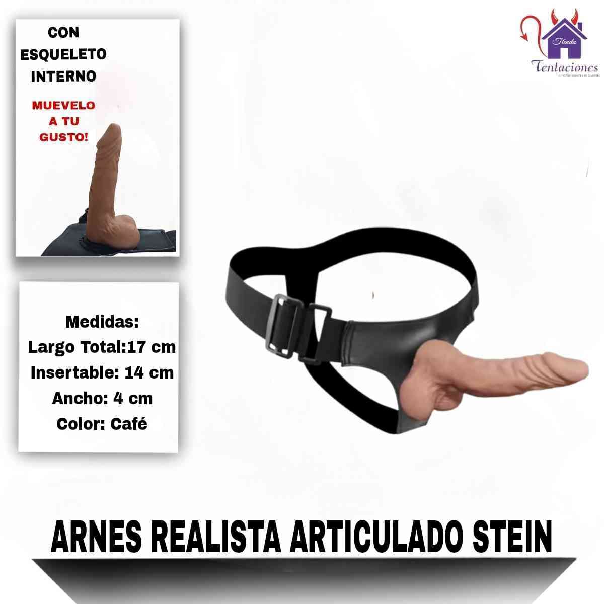 Arnes Realista Articulado Stein-Caracteristicas y Forma de Uso Esta imagen describe las Características y Forma de Uso del Arnés Realista Articulado Stein