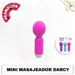 Esta imagen describe la presentación y forma de uso del mini masajeador Dercy