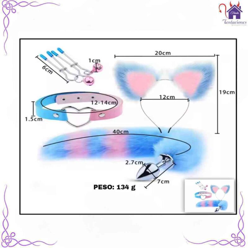 Esta imagen describe las Medidas y Características del Kit Fantasy