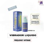 Esta imagen describe la Presentación y Forma de Uso del Vibrador Liquido-Frequency Intense