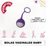 Esta imagen describe la Presentación y Forma de Uso de las Bolas Vaginales Samy