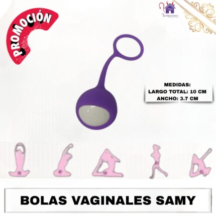 Esta imagen describe la Presentación y Forma de Uso de las Bolas Vaginales Samy