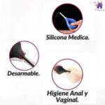 La imagen describe la Forma de Uso y Presentacion del Enema o Ducha Anales Adonis M
