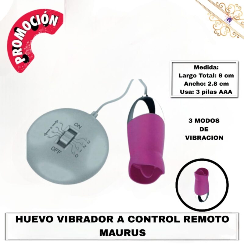 Esta imagen describe la Forma de Uso y Presentación del Huevo Vibrador a Control Remoto Maurus