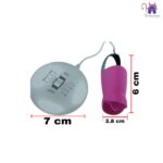 Esta imagen describe las Medidas y Características del Huevo Vibrador a Control Remoto Maurus