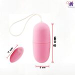 Esta imagen describe la Medidas y Características del Huevo Vibrador con Control Remoto Jones