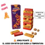 Esta imagen describe el Contenido y Características del Juego Jenga Picante
