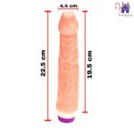 Esta imagen describe las Medidas y Características del Vibrador Obert Rotador