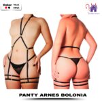 Esta imagen describe las Medidas y Características del Panty Arnés Bolonia