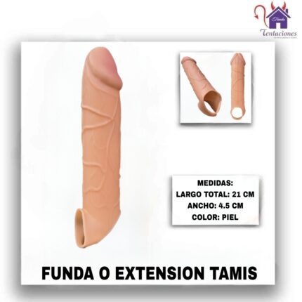 Esta imagen describe la Presentación y Forma de Uso de la Funda o Extension Tamis
