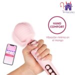 Esta imagen describe la Presentación y Forma de Uso del Intense Vibrador Wand con App