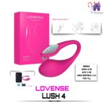 Esta imagen describe la Presentación y Medidas del Lovense Lush 4 Vibrador