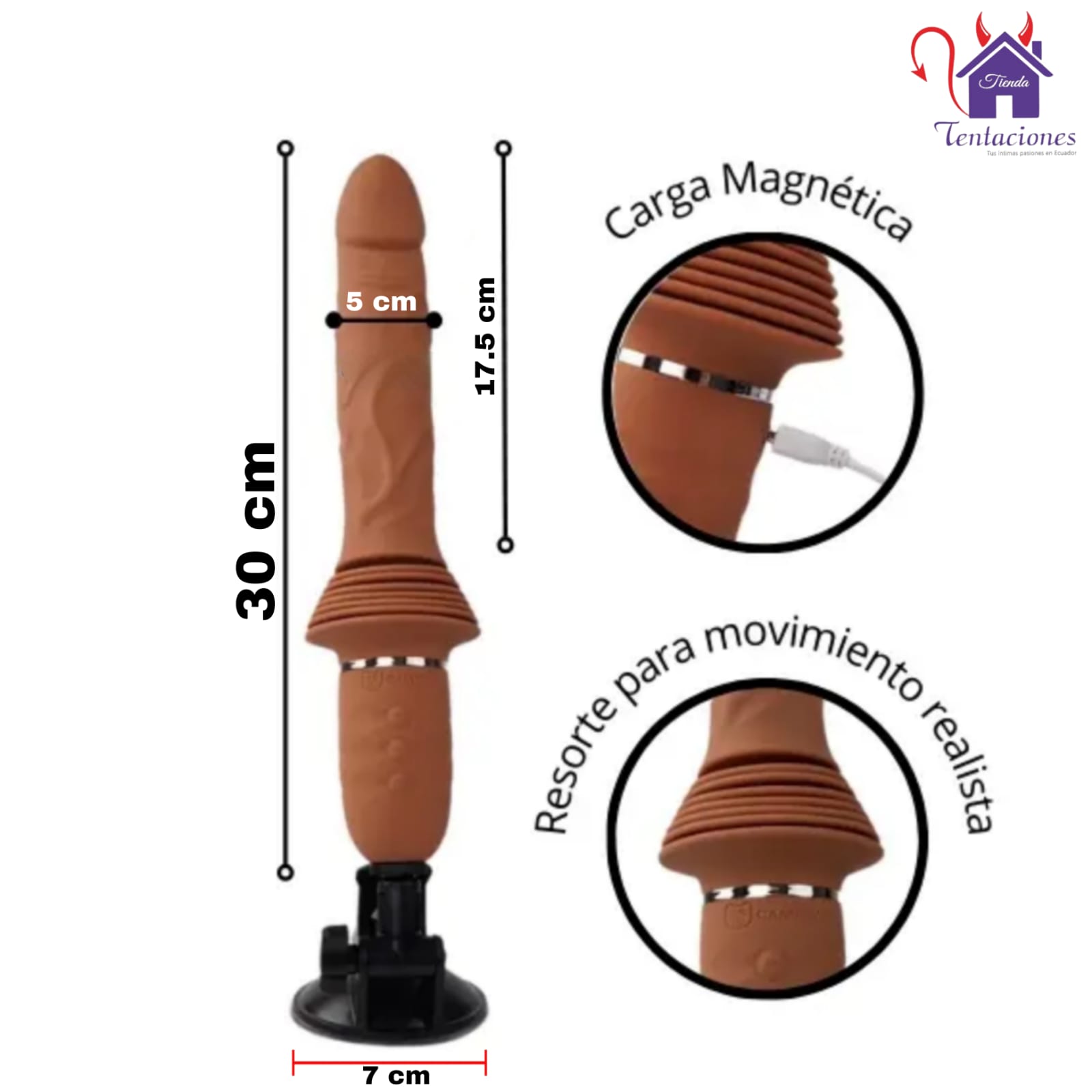 Mini Sex Machine Telescopico Flexia-Medidas y Contenido Esta imagen describe las Medidas y Contenido del Mini Sex Machine Telescópico Flexia