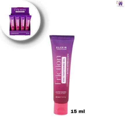 Esta imagen describe las Características y Forma de Uso del Lubricante Estrechante Friction Elixir