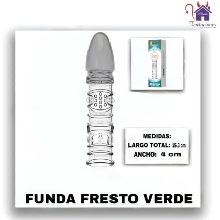 Esta imagen describe la Presentación y Forma de Uso de la Funda Fresto Verde