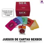 Esta imagen describe las Características y Contenido de los Juegos de Cartas Sexbox