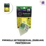 Esta imagen describe el Contenido y Medidas de la Pirinola Heterosexual Parejas Penitencias